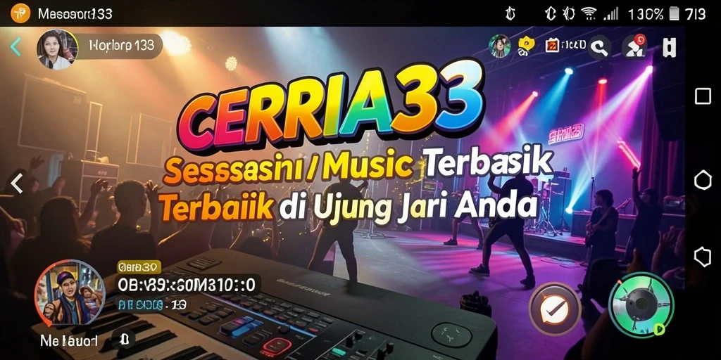 Screenshot utama CERIA33 menampilkan gameplay seru bermain musik.