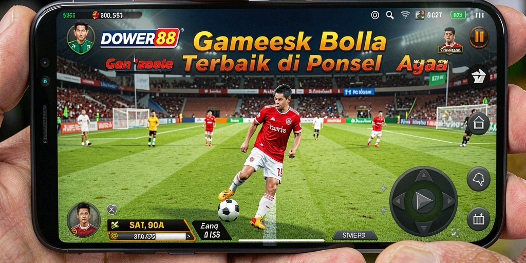 Tangkapan layar gameplay DOWER88 menunjukkan aksi sepak bola yang mendebarkan.