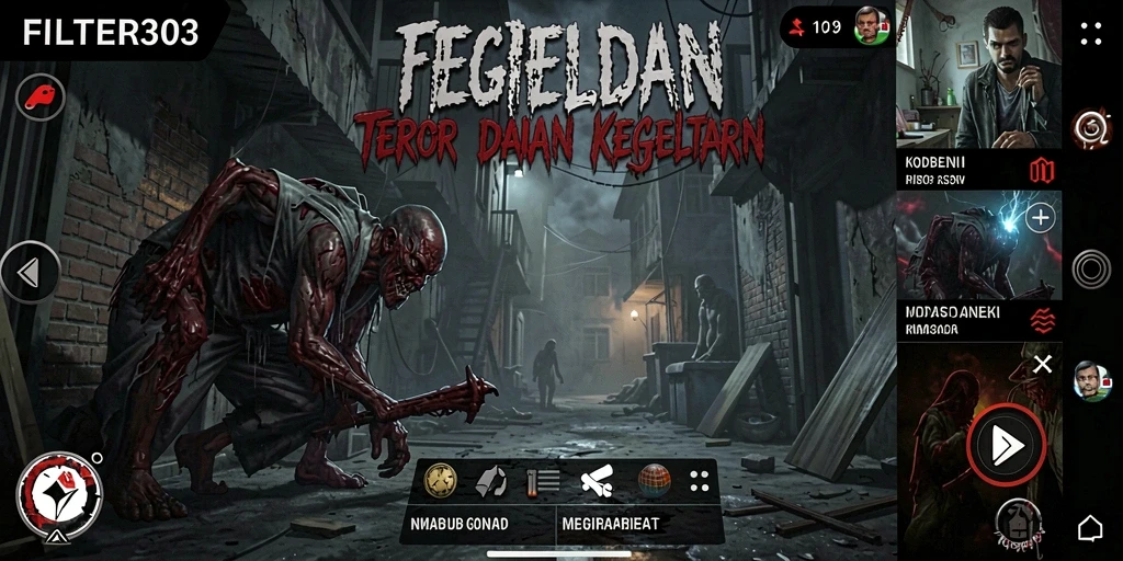 Gameplay menegangkan di dunia Horror yang mencekam.