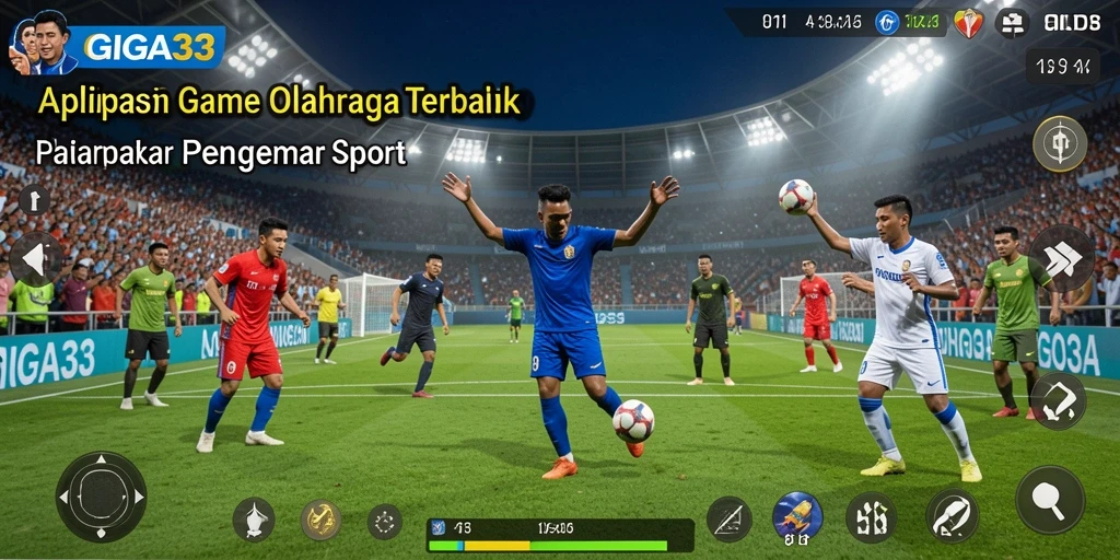Tampilan gameplay seru dalam GIGA33 yang menampilkan aksi olahraga.