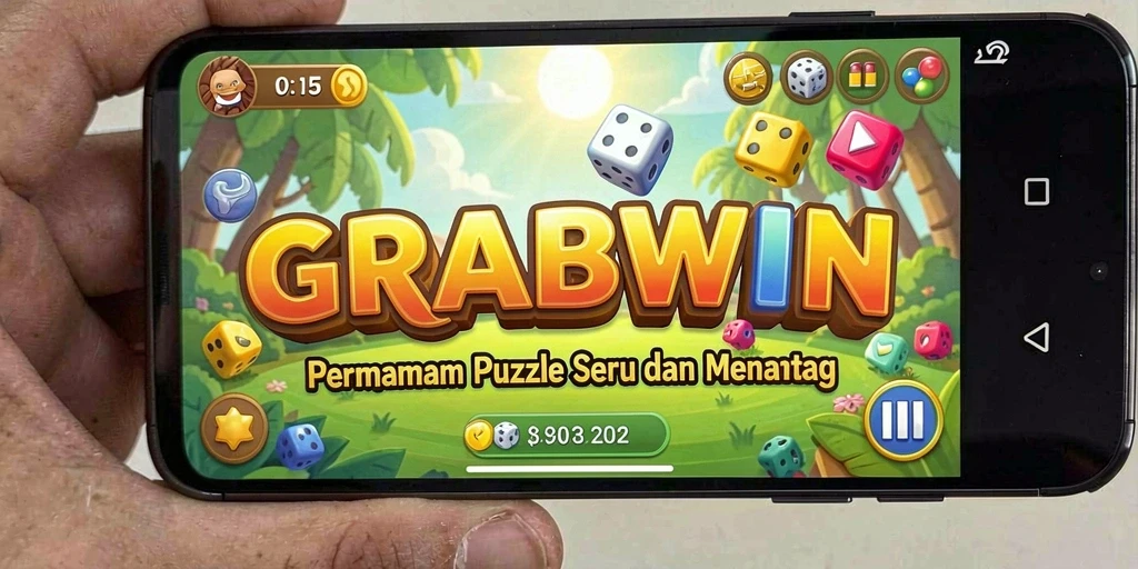 Tampilan gameplay Puzzle yang menantang dan seru di GRABWIN.