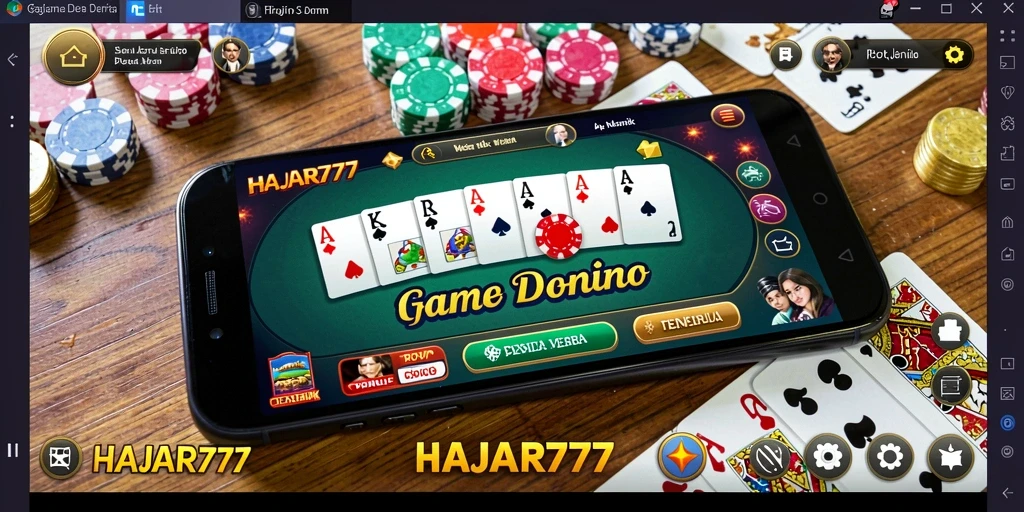 Tampilan permainan Domino yang seru di HAJAR777.