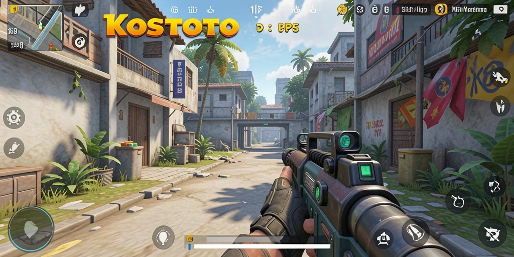 Tangkapan layar menunjukkan aksi pertempuran seru dalam KOSTOTO.