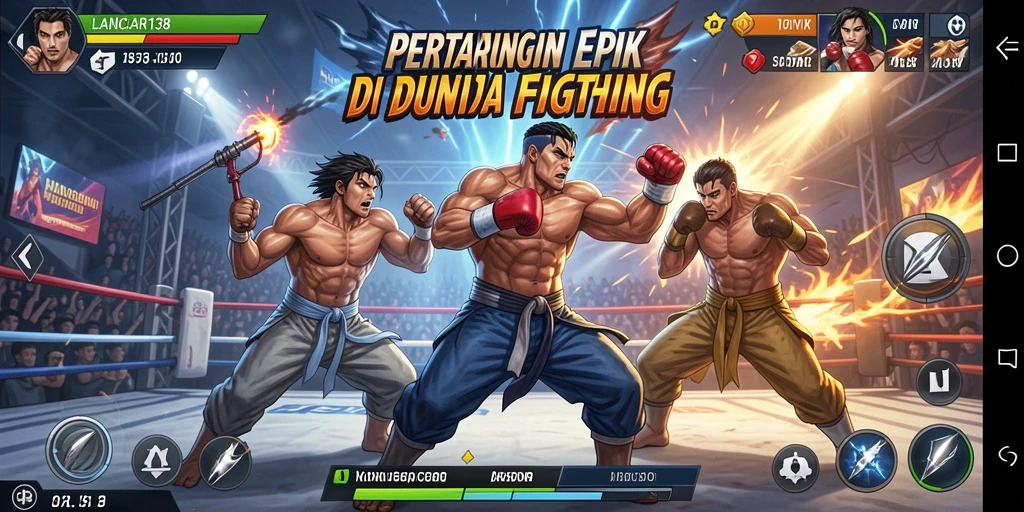 Gameplay seru dengan karakter bertarung yang menarik.