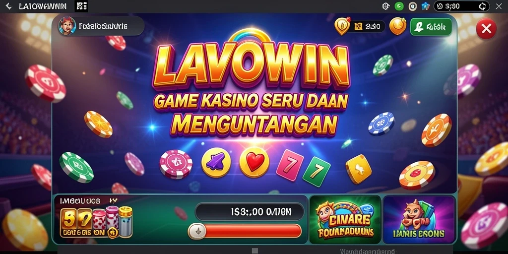 Screenshot utama LAVOWIN menampilkan gameplay Kasino yang mendebarkan.