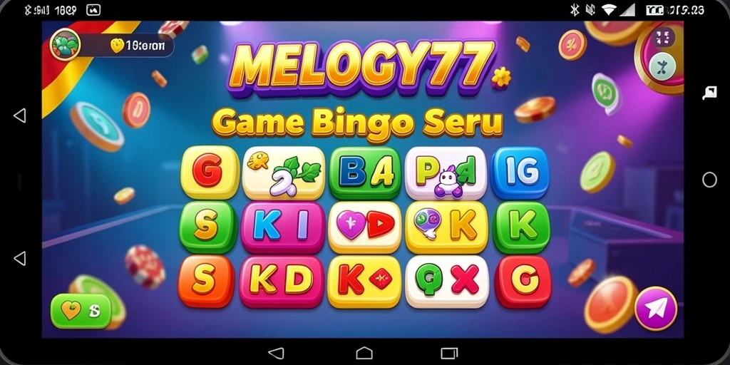 Tampilan gameplay MELODY77 yang seru dengan banyak interaksi Bingo.