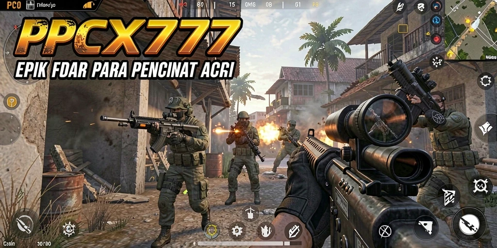 Screenshot gameplay seru di PCX777 menunjukkan aksi tembak-menembak yang mendebarkan.