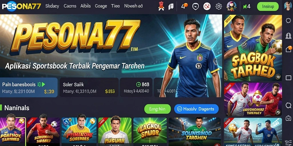 Screenshot PESONA77 menampilkan pengalaman taruhan olahraga yang seru.