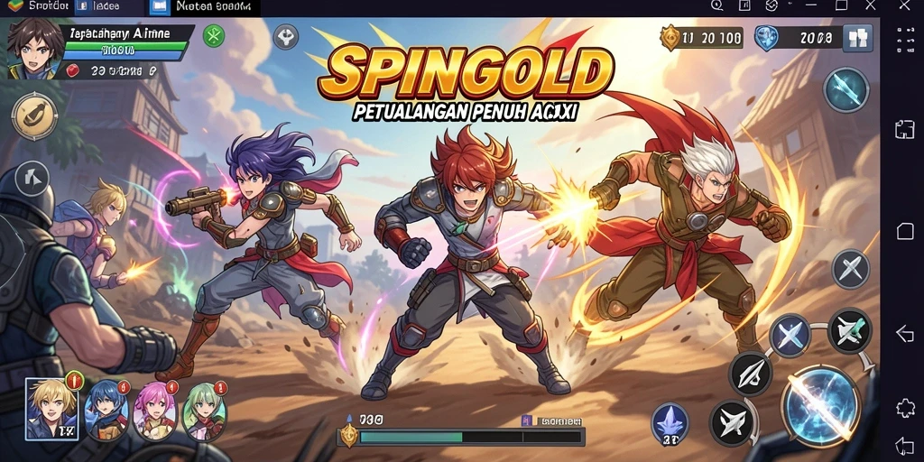 Tampilkan aksi mendebarkan dalam gameplay SPINGOLD.