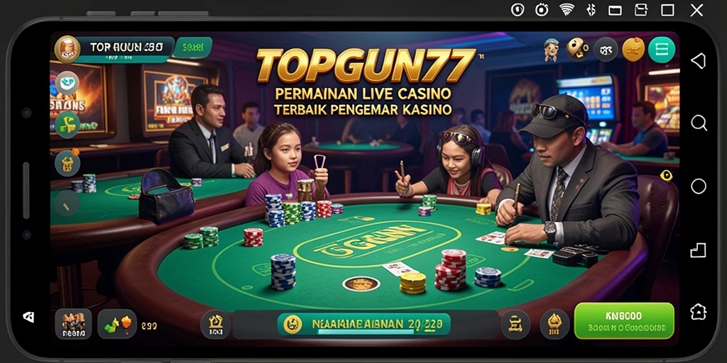 Tampilan utama gameplay Live Casino di TOPGUN77 yang menarik.