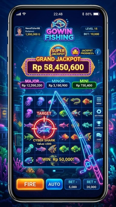 Tampilan aplikasi gowin di perangkat Android.